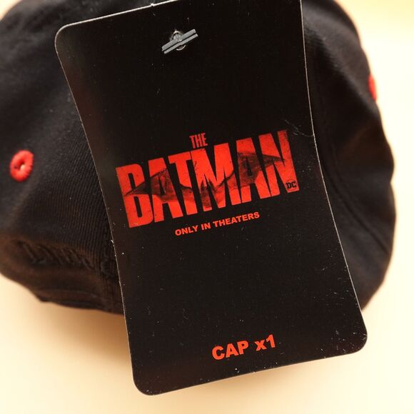 The Batman Hat Cap Little Caesars Promo Mens One Size Black Red Movie NEW - Picture 5 of 7